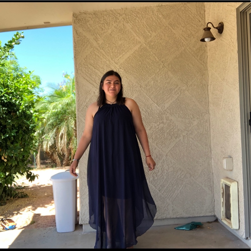 Navy Blue No Sleeve Dress
